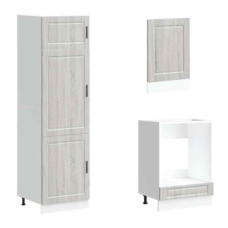 vidaXL 7 darabos konyhaszekrény szett Porto szürke sonoma műfa