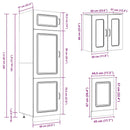 vidaXL 8 részes konyhai szekrény szett Kalmar betonszürke műszaki fa