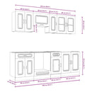 vidaXL 8 darabos konyhaszekrény szett Kalmar fekete színű műfa