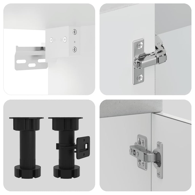 vidaXL 4 részes konyhai szekrény szett Kalmar betonszürke műszaki fa