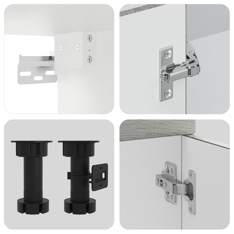 vidaXL 4 darabos konyhaszekrény szett Kalmar szürke sonoma műfa