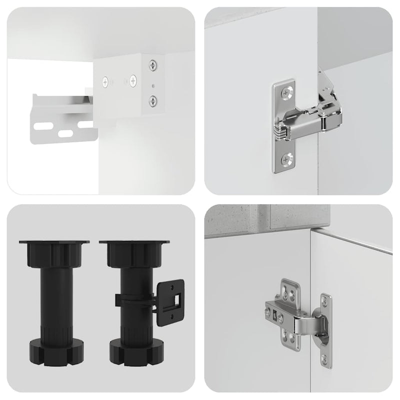 vidaXL 4 részes konyhai szekrény szett Lucca betonszürke műszaki fa