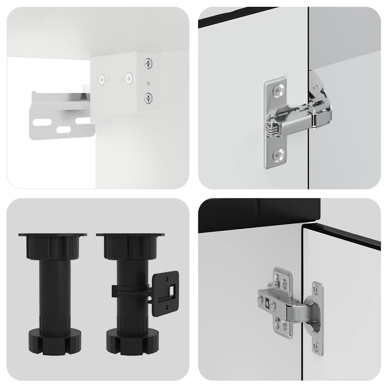 vidaXL 4 darabos konyhaszekrény szett Porto fekete színű műfa