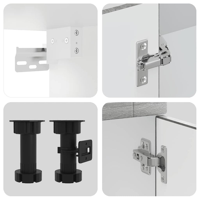 vidaXL 4 darabos konyhaszekrény szett Porto szürke sonoma műfa