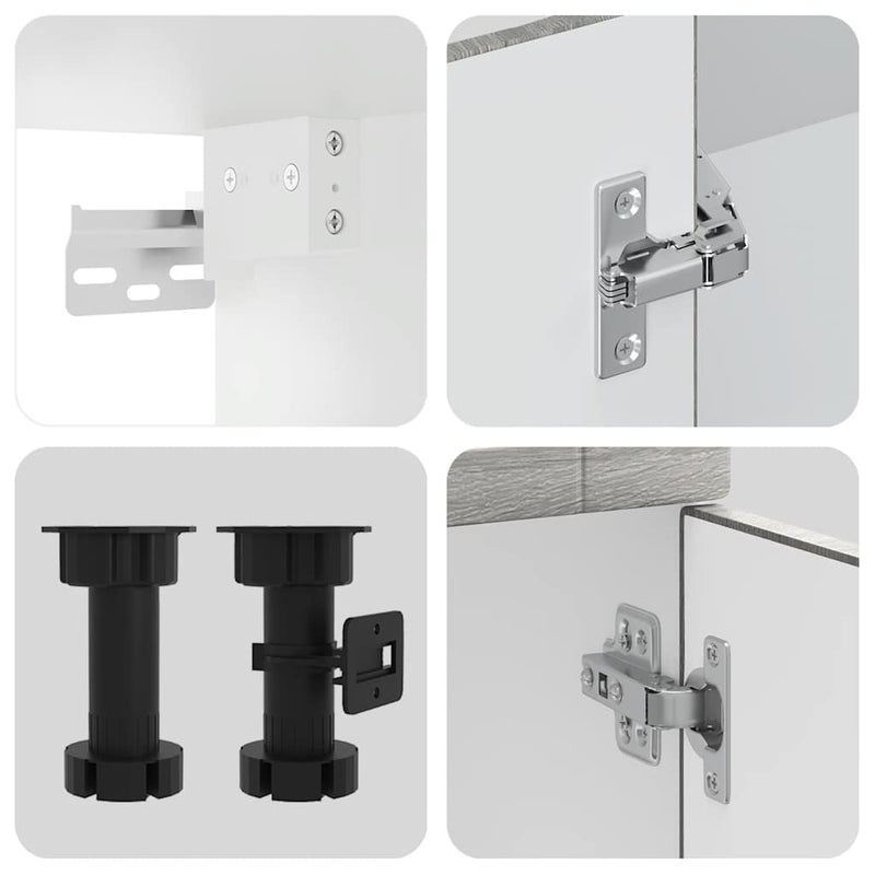 vidaXL 11 darabos konyhaszekrény szett Porto szürke sonoma műfa