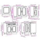 vidaXL 11 darabos konyhaszekrény szett Kalmar fekete színű műfa