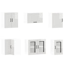 vidaXL 11 részes konyhai szekrény szett Kalmar fényes fehér műfa