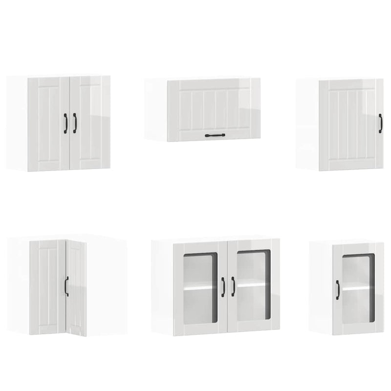 vidaXL 11 részes konyhai szekrény szett Lucca fényes fehér műfa