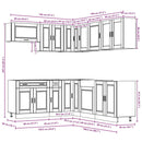 vidaXL 11 részes konyhaszekrény szett Porto füstölt tölgy műszaki fa