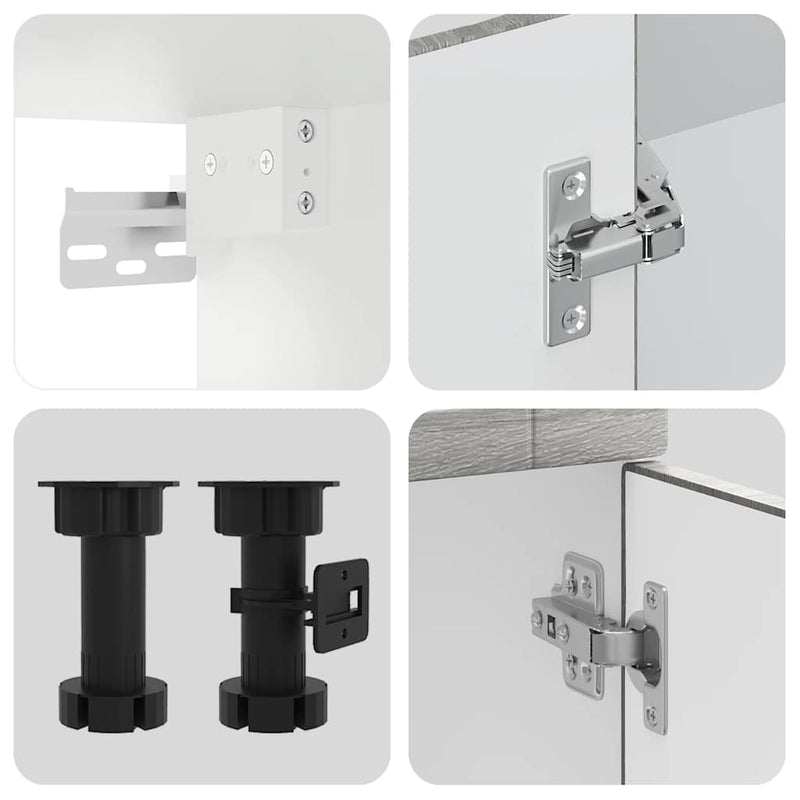 vidaXL 11 darabos konyhaszekrény szett Porto szürke sonoma műfa