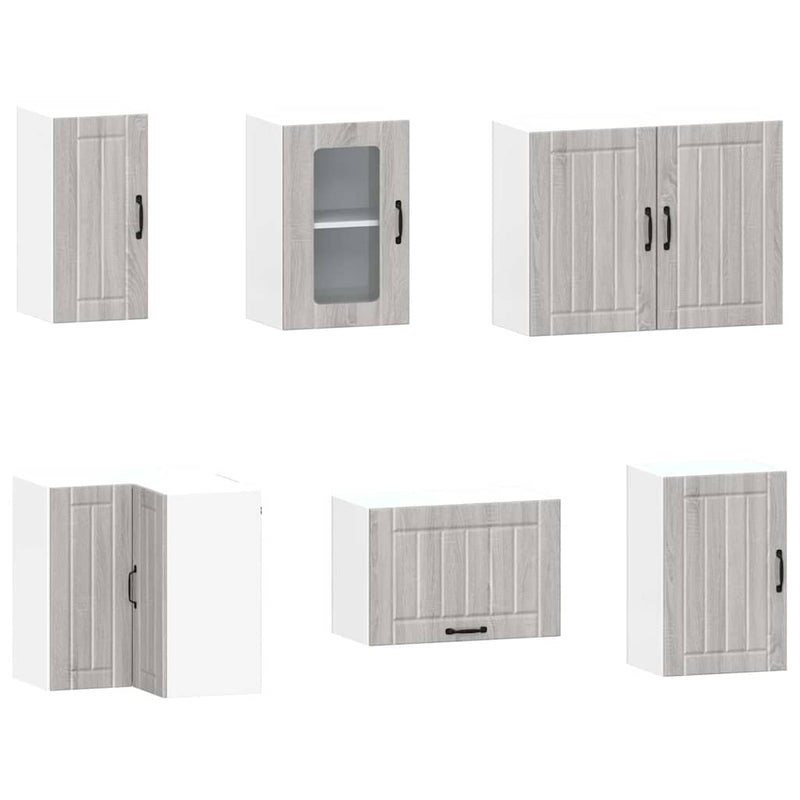 vidaXL 11 darabos konyhaszekrény szett Kalmar szürke sonoma műfa