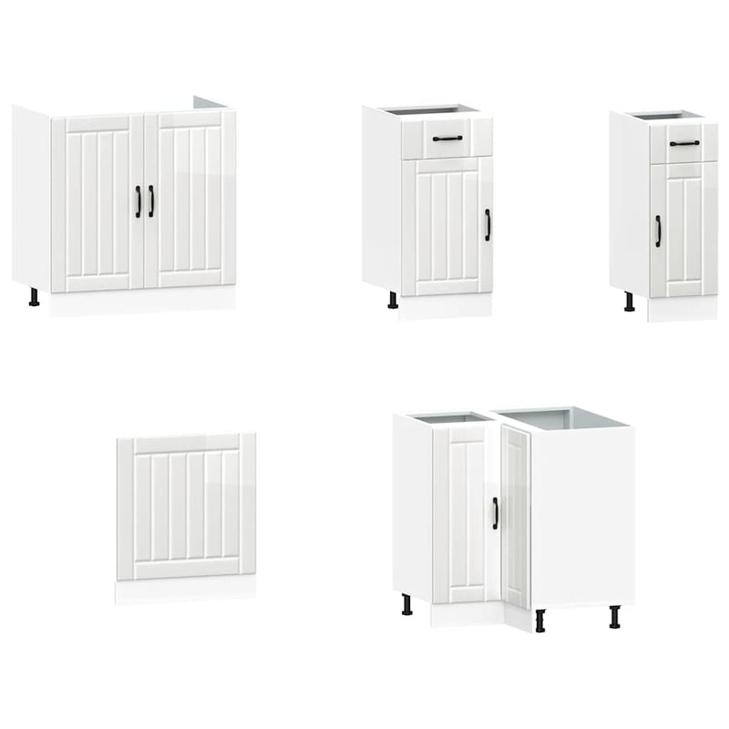 vidaXL 11 részes konyhai szekrény szett Lucca fényes fehér műfa