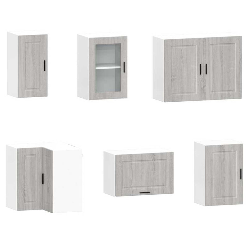 vidaXL 11 darabos konyhaszekrény szett Porto szürke sonoma műfa