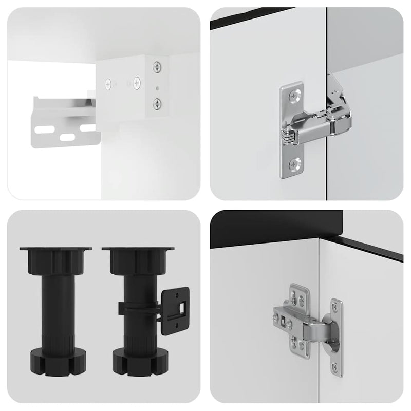 vidaXL 14 darabos konyhaszekrény szett "Kalmar" Fekete színű műfa