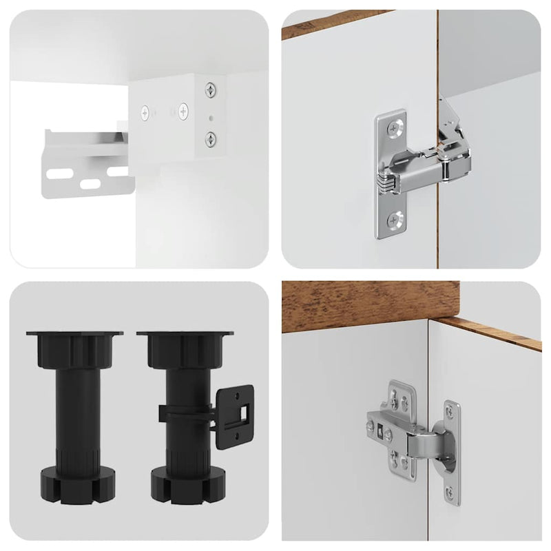 vidaXL 14 darabos konyhaszekrény készlet Régi fából készült műfa