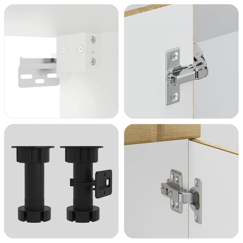 vidaXL 14 részes konyhaszekrény szett Lucca sonoma tölgy műszaki fa