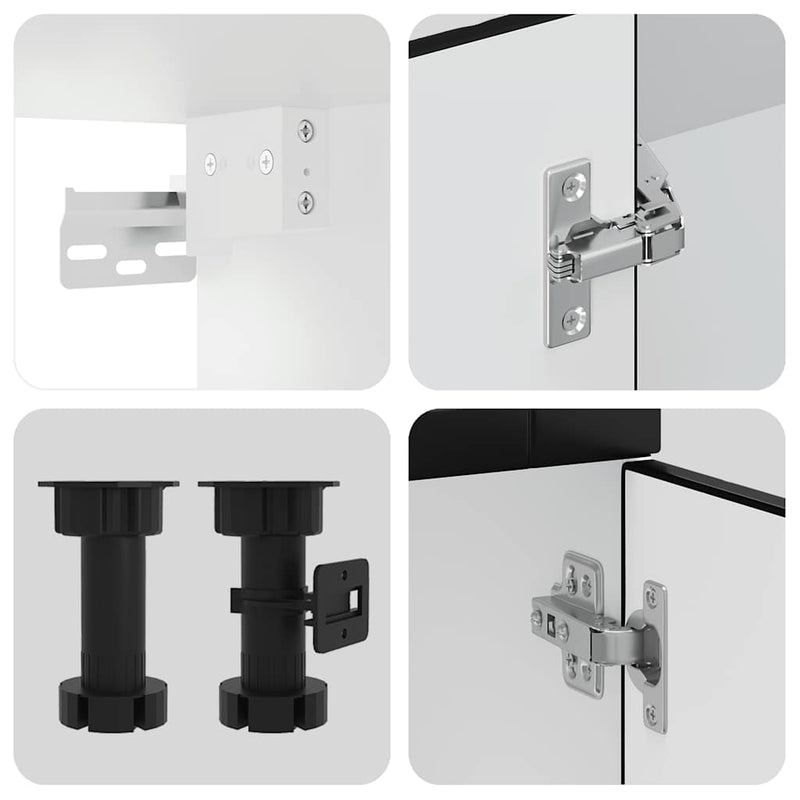 vidaXL 14 darabos konyhaszekrény szett Porto fekete színű műfa