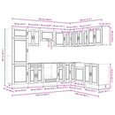 vidaXL 14 darabos konyhaszekrény szett Porto szürke sonoma műfa
