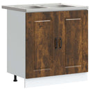 vidaXL Konyhaszekrény Kalmar 2 pcs Barna 80 x 46 x 81.5 cm Faanyag