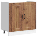 vidaXL Mosogatószekrény tárolóval ajtóval Lucca 2 pcs Öreg fa Faanyag