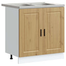 vidaXL Mosogatószekrény Porto 2 db Barna 80 x 46 x 81,5 cm Faanyag