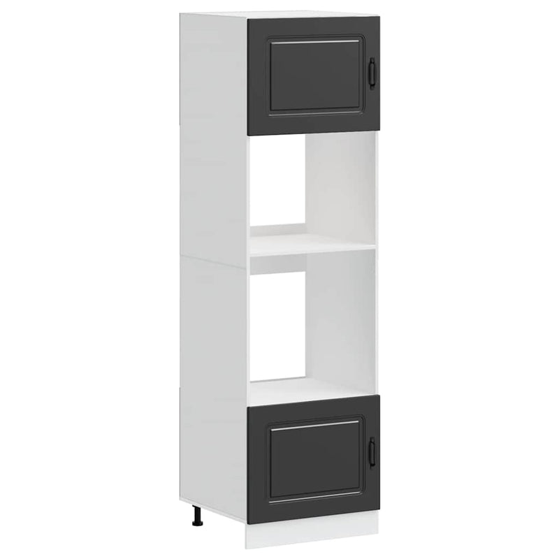 vidaXL Kalmar 2 db fekete színű szerelt fa sütőszekrények