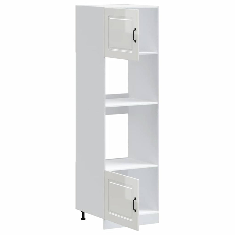 vidaXL Kalmar 2 db fényes fehér színű szerelt fa sütőszekrények