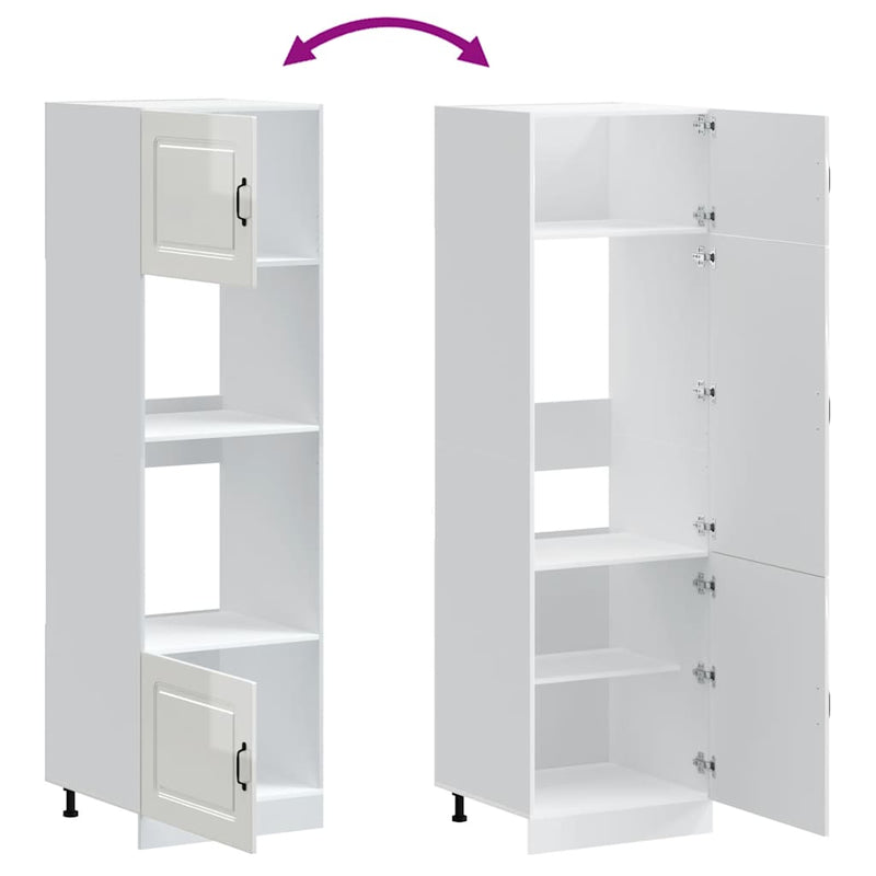 vidaXL Kalmar 2 db fényes fehér színű szerelt fa sütőszekrények