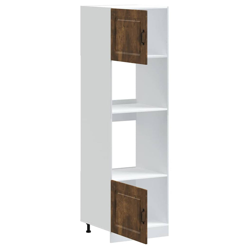 vidaXL Kalmar 2 db füstölt tölgy színű szerelt fa sütőszekrények