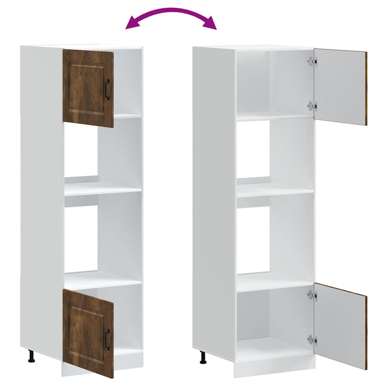 vidaXL Kalmar 2 db füstölt tölgy színű szerelt fa sütőszekrények