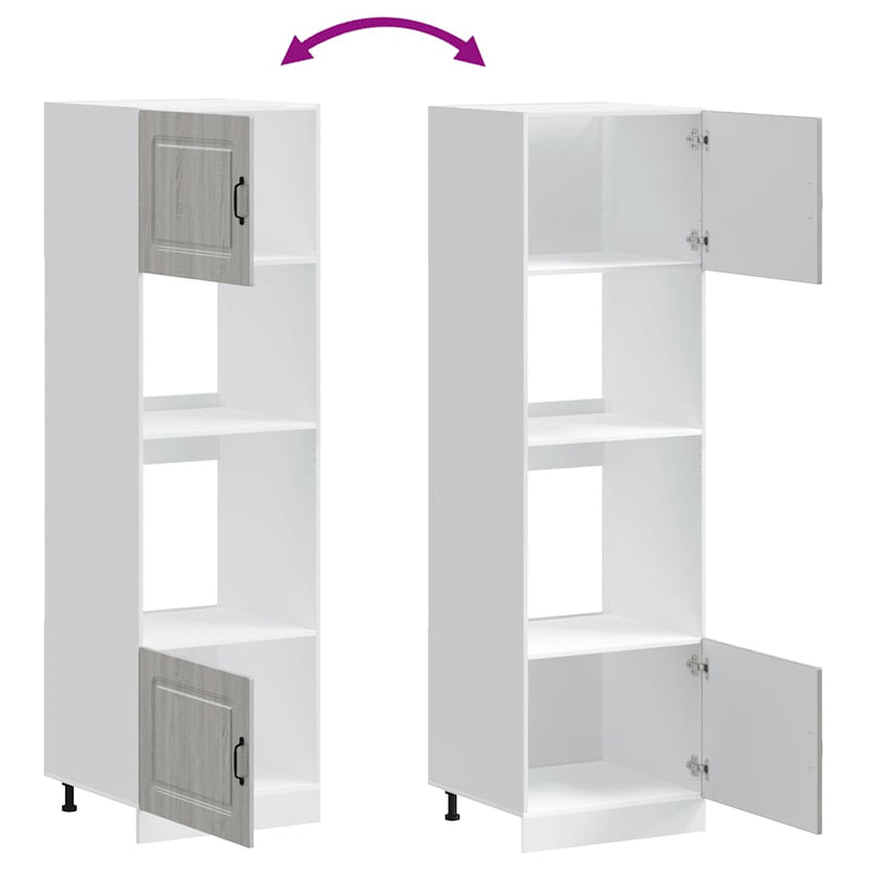 vidaXL Kalmar 2 db szürke sonoma színű szerelt fa sütőszekrények