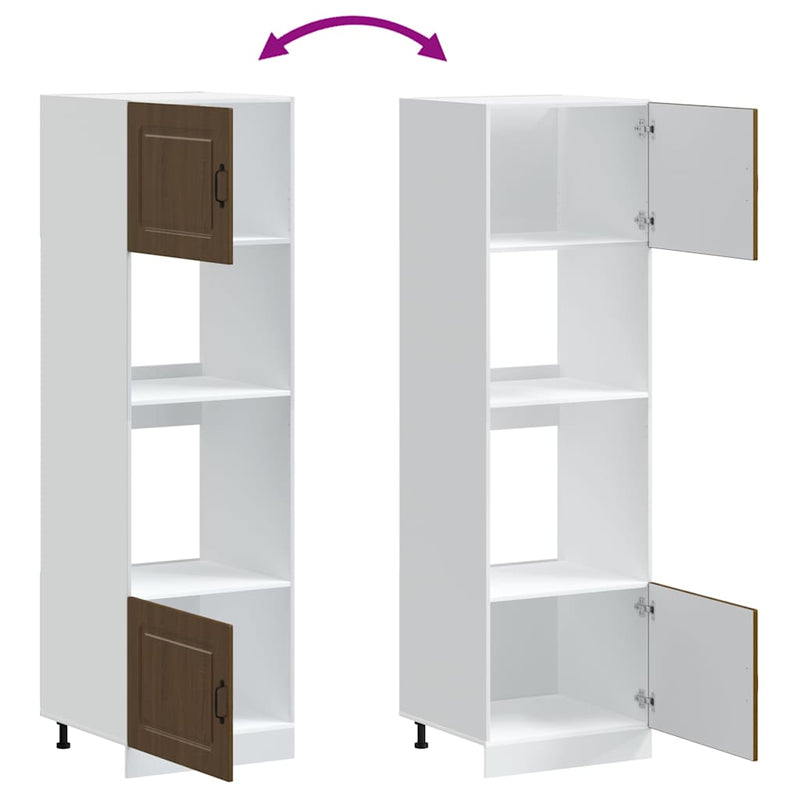 vidaXL Kalmar 2 db barna tölgy színű szerelt fa sütőszekrények