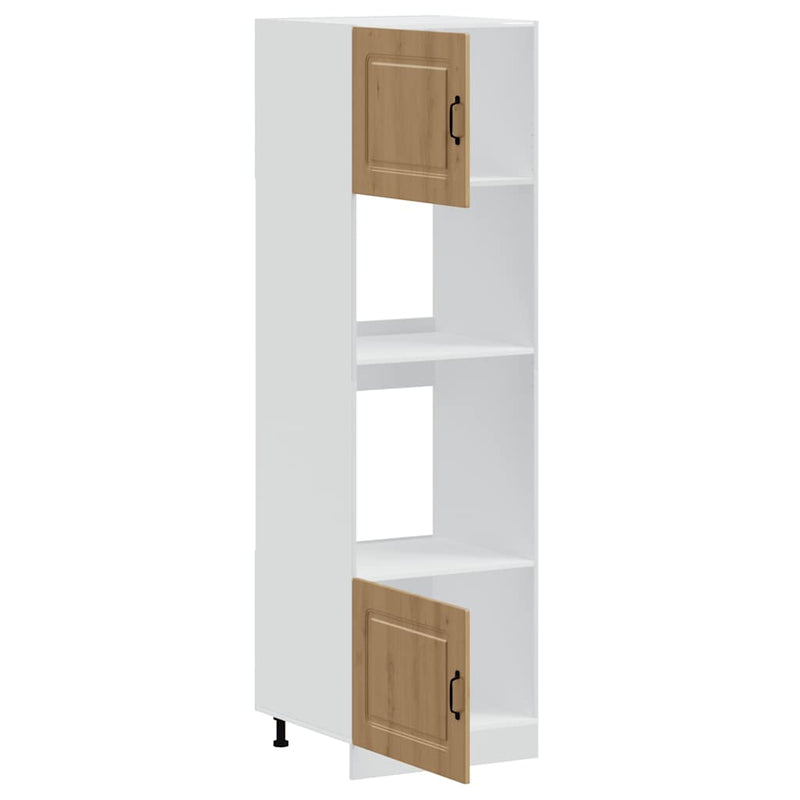 vidaXL Kalmar 2 db kézműves tölgy színű szerelt fa sütőszekrények