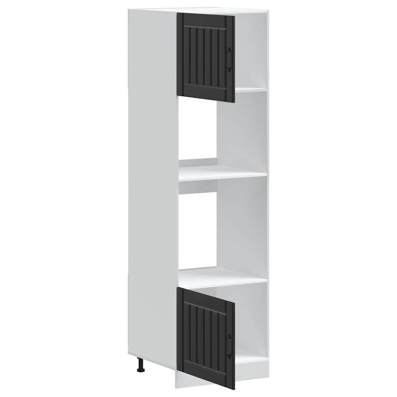 vidaXL Lucca 2 db fekete színű szerelt fa sütőszekrények