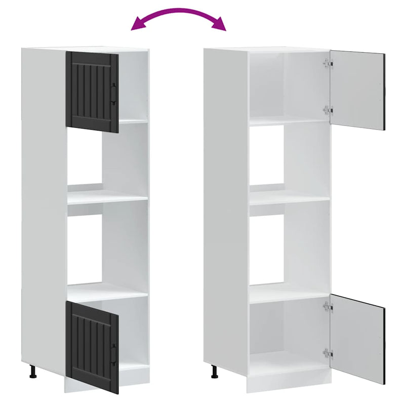 vidaXL Lucca 2 db fekete színű szerelt fa sütőszekrények