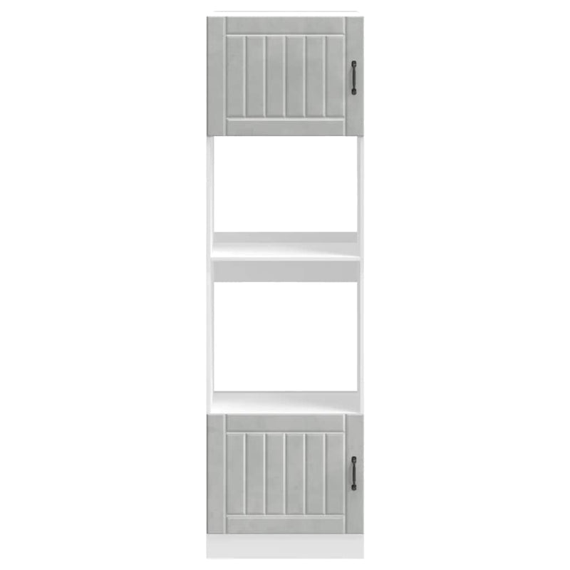 vidaXL Lucca 2 db betonszürke szerelt fa sütőszekrények