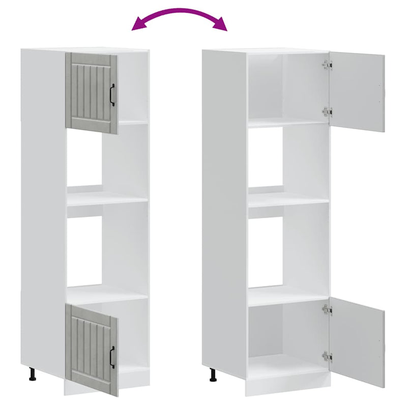 vidaXL Lucca 2 db betonszürke szerelt fa sütőszekrények