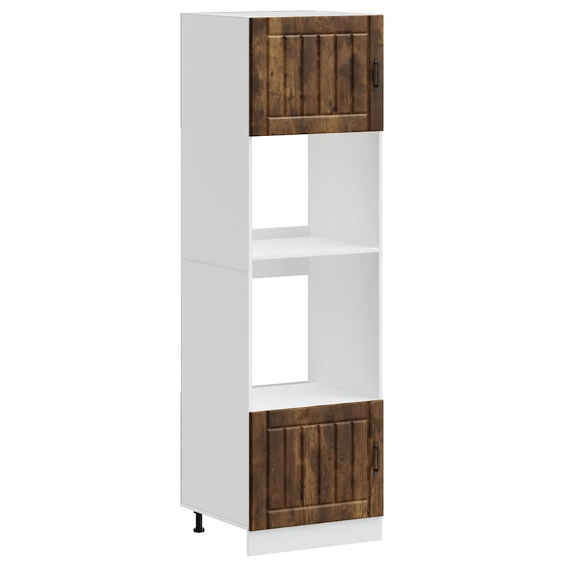 vidaXL Lucca 2 db füstölt tölgy színű szerelt fa sütőszekrények