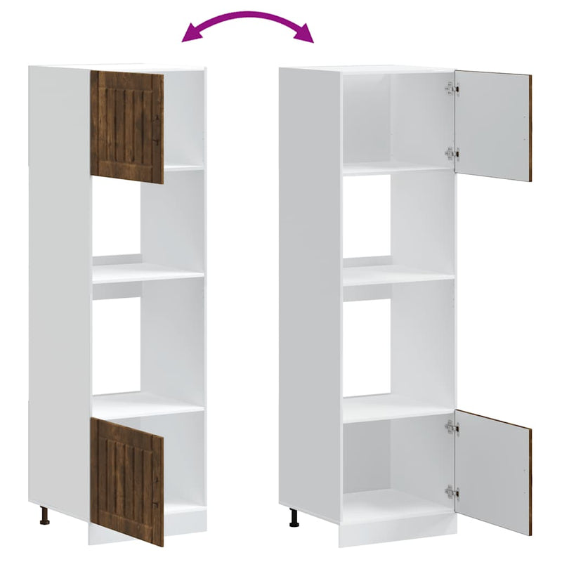 vidaXL Lucca 2 db füstölt tölgy színű szerelt fa sütőszekrények