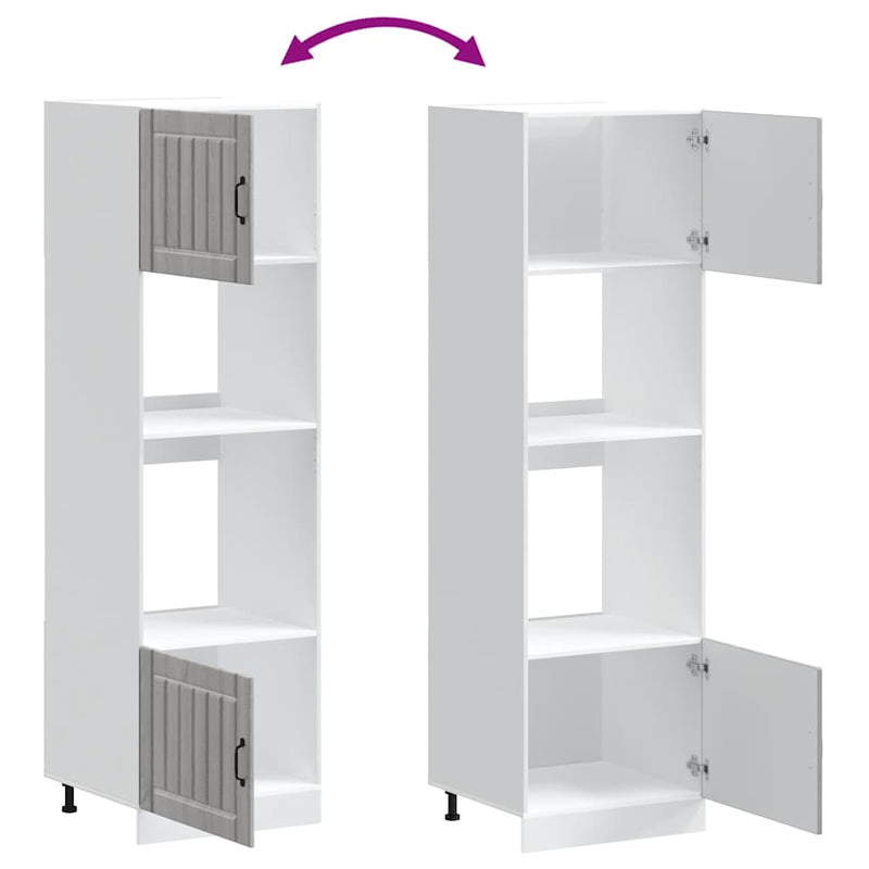 vidaXL Kalmar 2 db szürke sonoma színű szerelt fa sütőszekrények