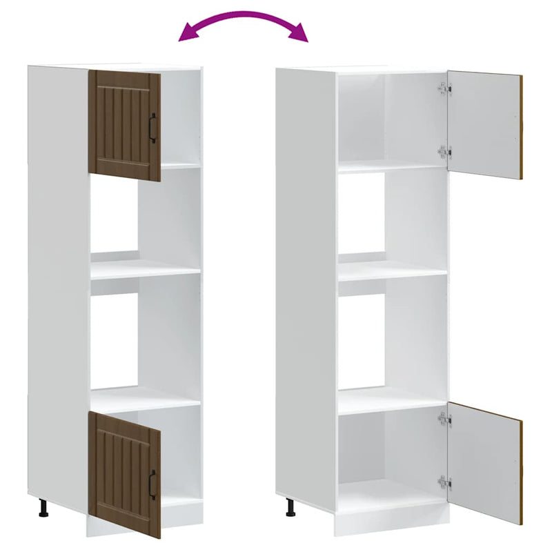 vidaXL Lucca 2 db barna tölgy színű szerelt fa sütőszekrények