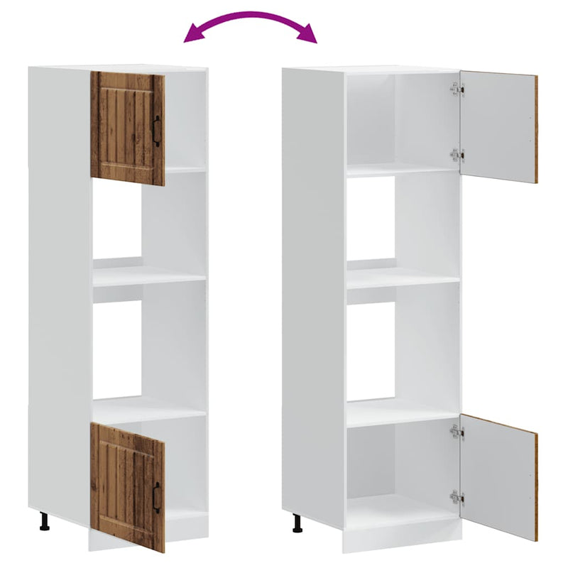 vidaXL Lucca 2 db antik fa színű szerelt fa sütőszekrények