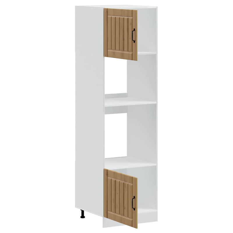 vidaXL Lucca 2 db kézműves tölgy színű szerelt fa sütőszekrények