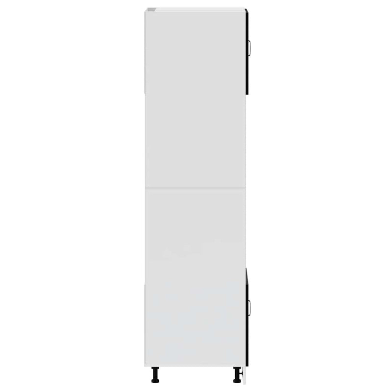 vidaXL sütőszekrények 2 db Porto fekete színű műfa