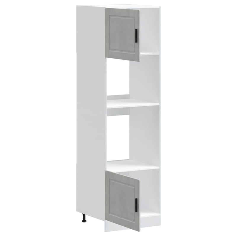 vidaXL Lucca 2 db betonszürke szerelt fa sütőszekrények