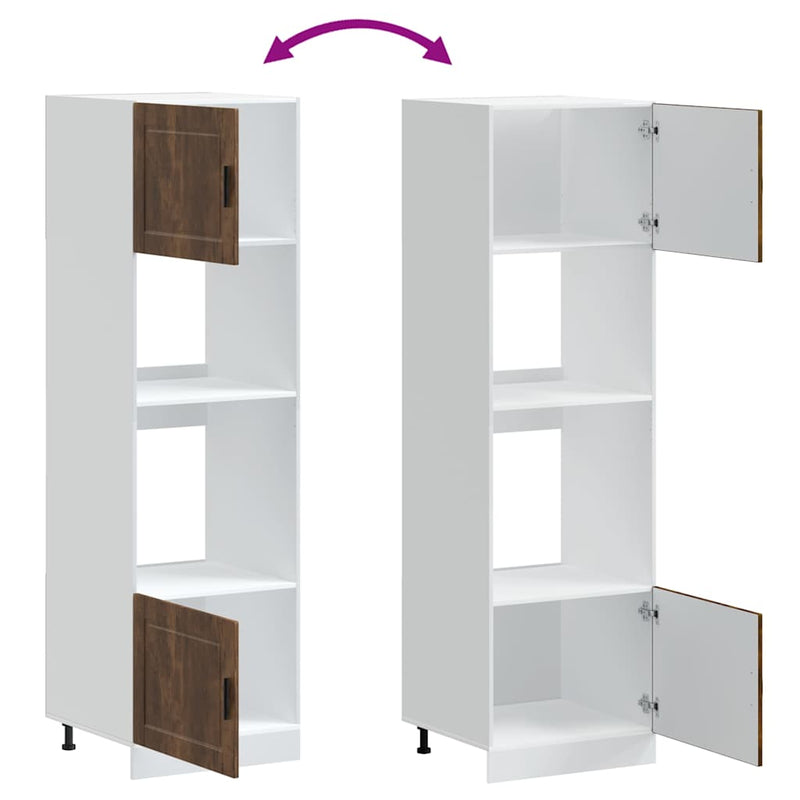 vidaXL Lucca 2 db füstölt tölgy színű szerelt fa sütőszekrények