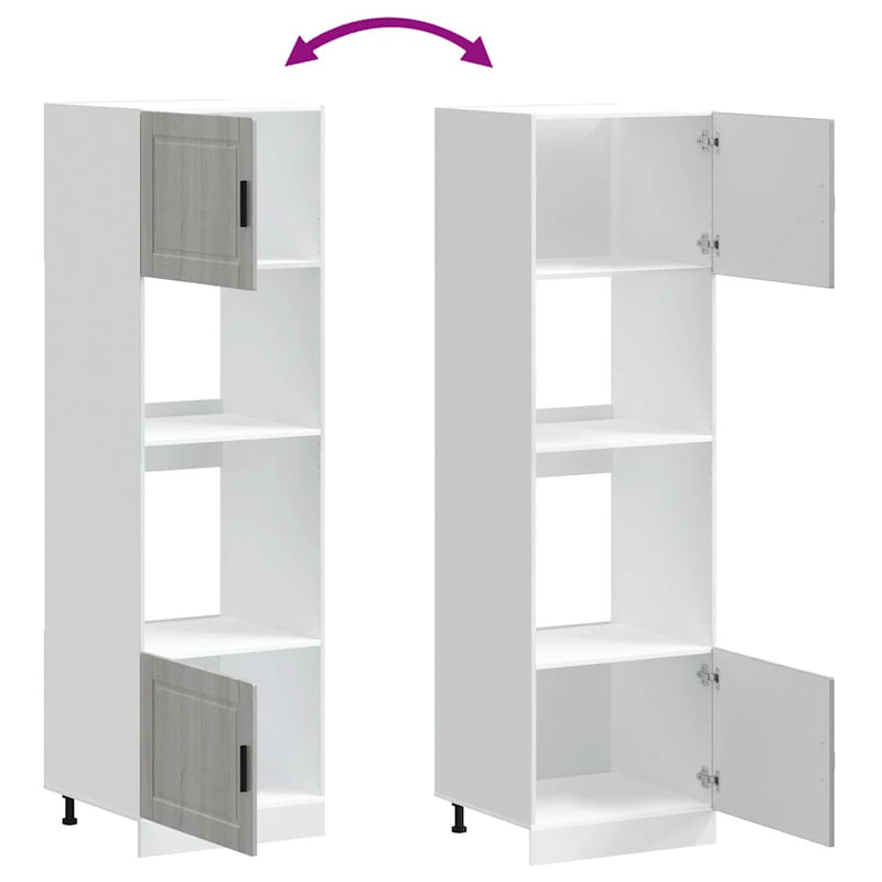 vidaXL Lucca 2 db szürke sonoma színű szerelt fa sütőszekrények