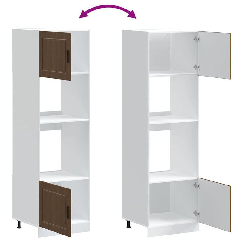 vidaXL Lucca 2 db barna tölgy színű szerelt fa sütőszekrények