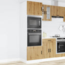 vidaXL Lucca 2 db kézműves tölgy színű szerelt fa sütőszekrények