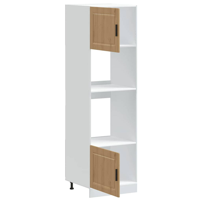 vidaXL Lucca 2 db kézműves tölgy színű szerelt fa sütőszekrények